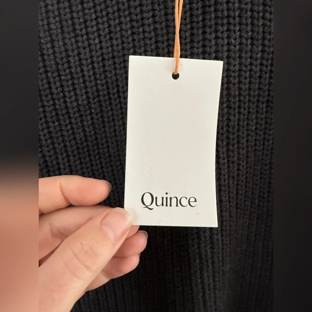 Quince Charcoal Ribbed Crewneck Sweater - Picture 6 of 12